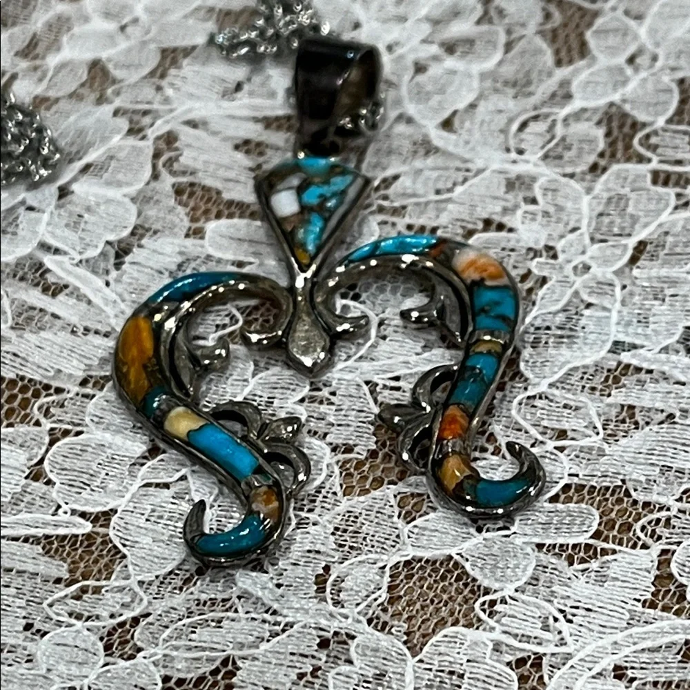 Spiny Oyster & 925 Sterling 24 Inch Chain Best of the Southwest - Picture 3 of 7